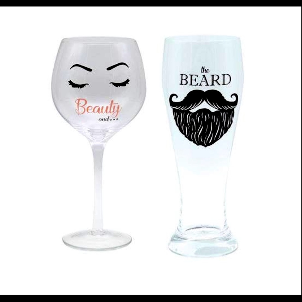 His and hers glasses- GREATwedding shower gift